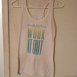 White Work Out Tank Top
